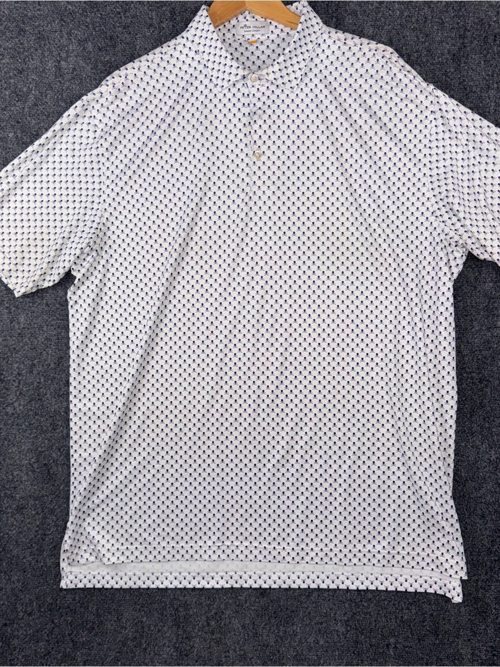 Peter Millar Polo Shirt Mens XL White Skull Print Golf Summer Comfort Tech